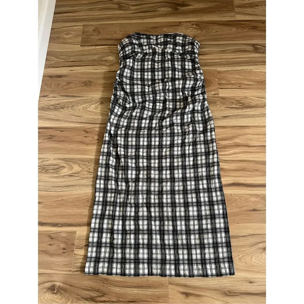 Free People NWOT Brandie Plaid Midi Dress size L